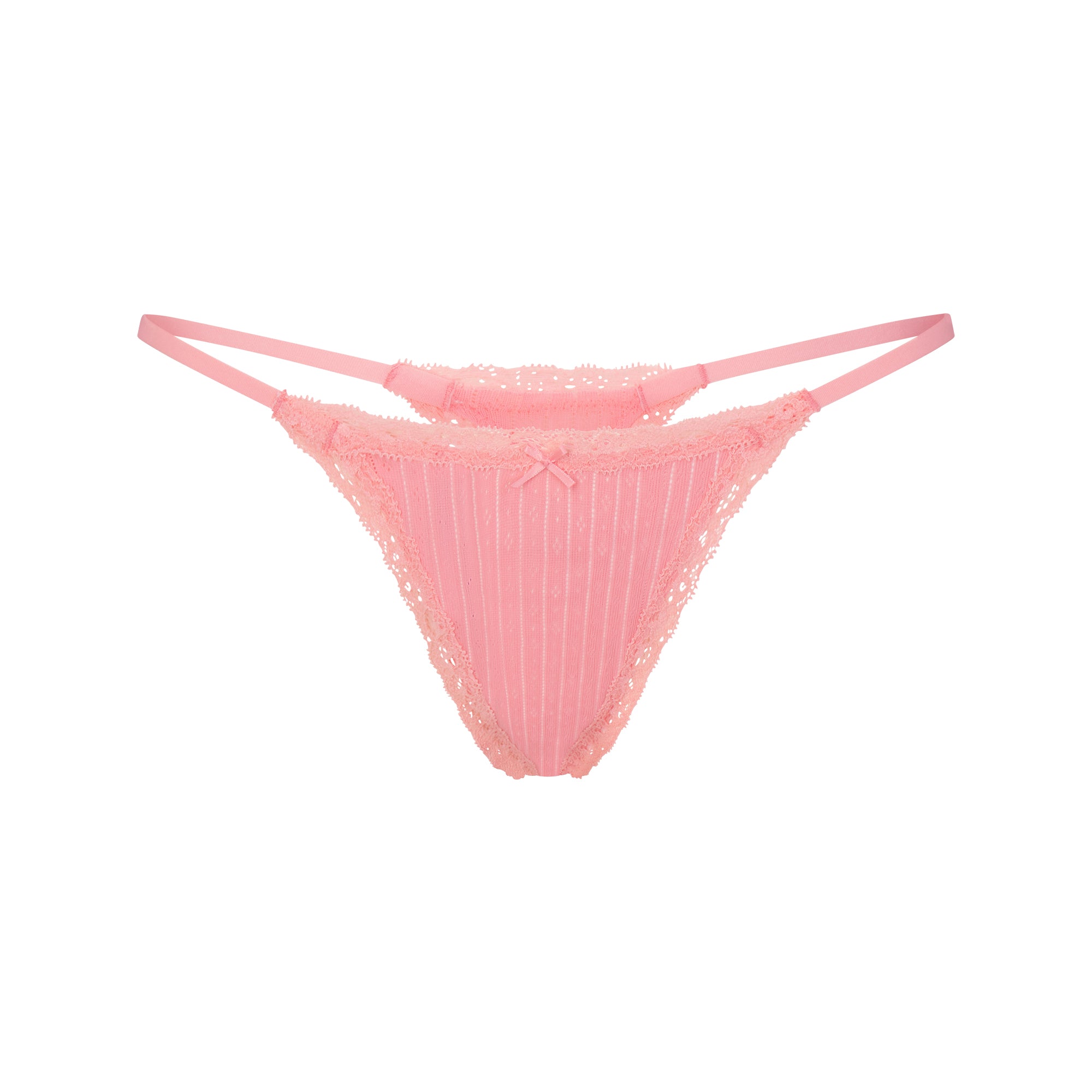 lightweight cotton pointelle lace string thong lightweight cotton pointelle lace string thong