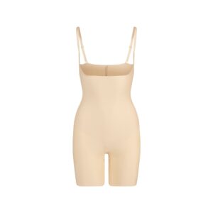 skims body core sculpt open bust mid thigh bodysuit