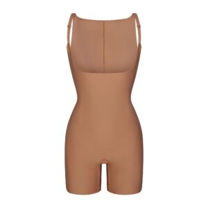 skims body core sculpt back smoothing open bust mid thigh bodysuit