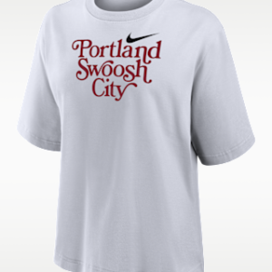 nike swoosh cities portland Женская футболка свободного кроя с короткими рукавами