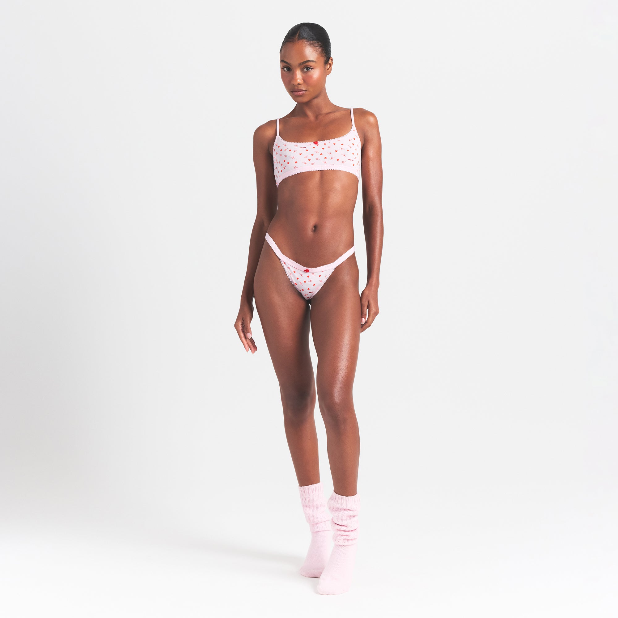 lightweight cotton logo picot thong lightweight cotton logo picot thong