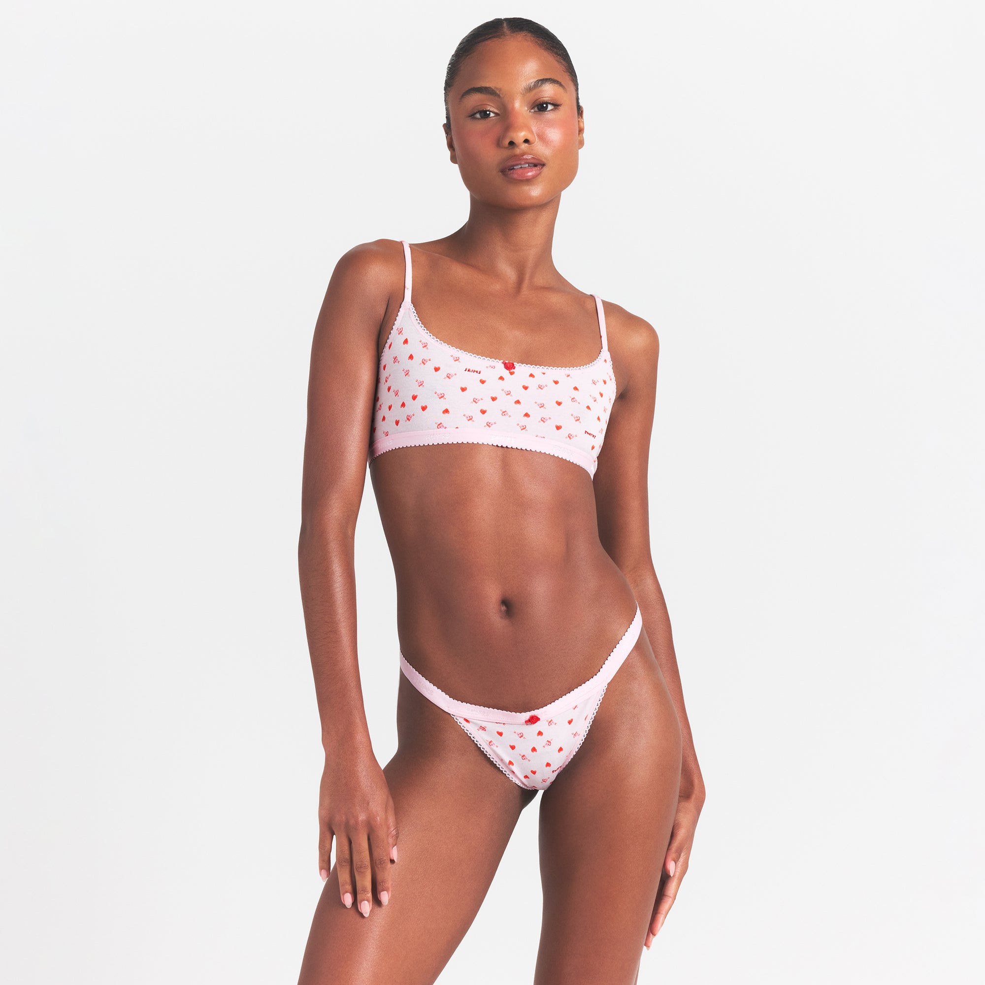 lightweight cotton logo picot thong lightweight cotton logo picot thong