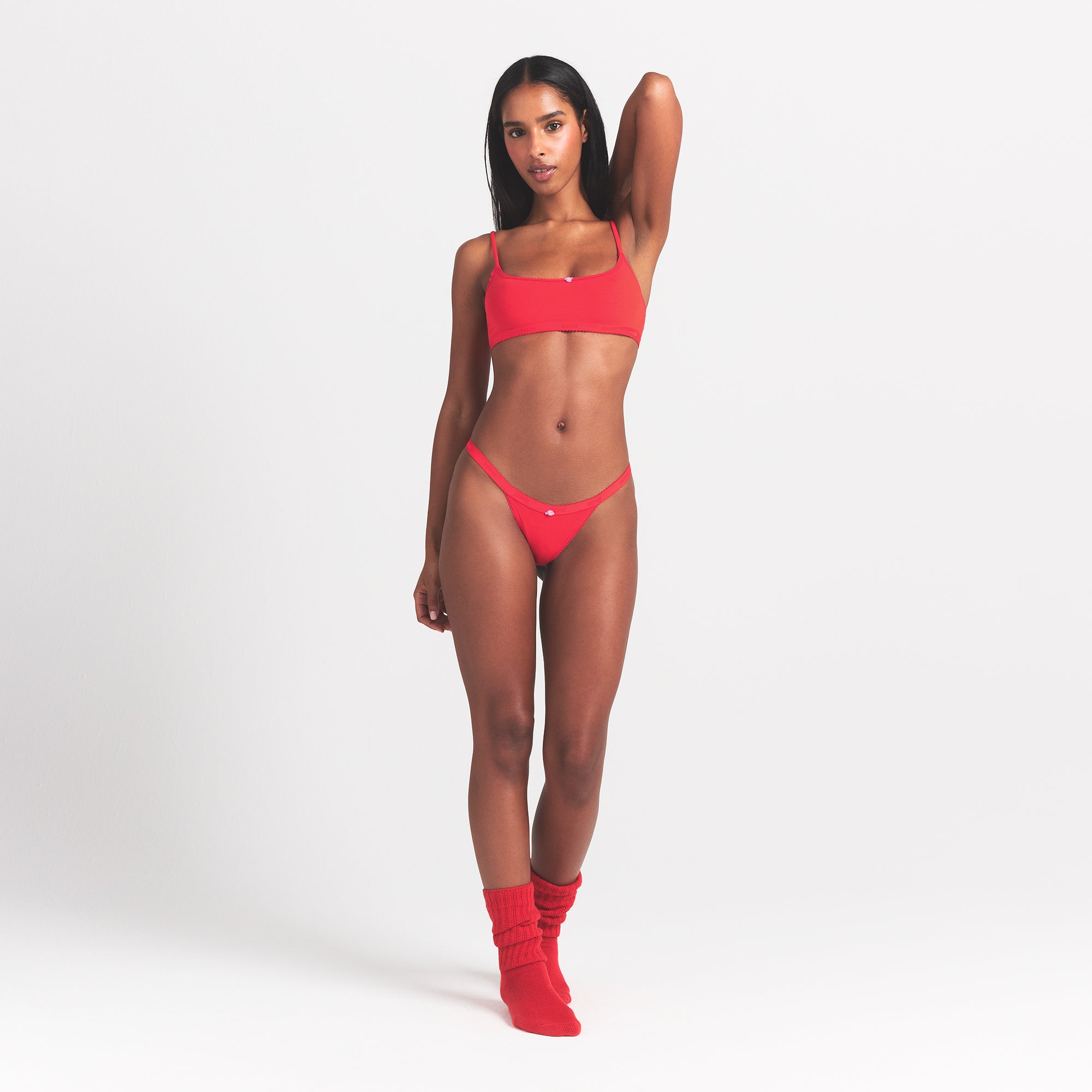 lightweight cotton logo picot thong lightweight cotton logo picot thong