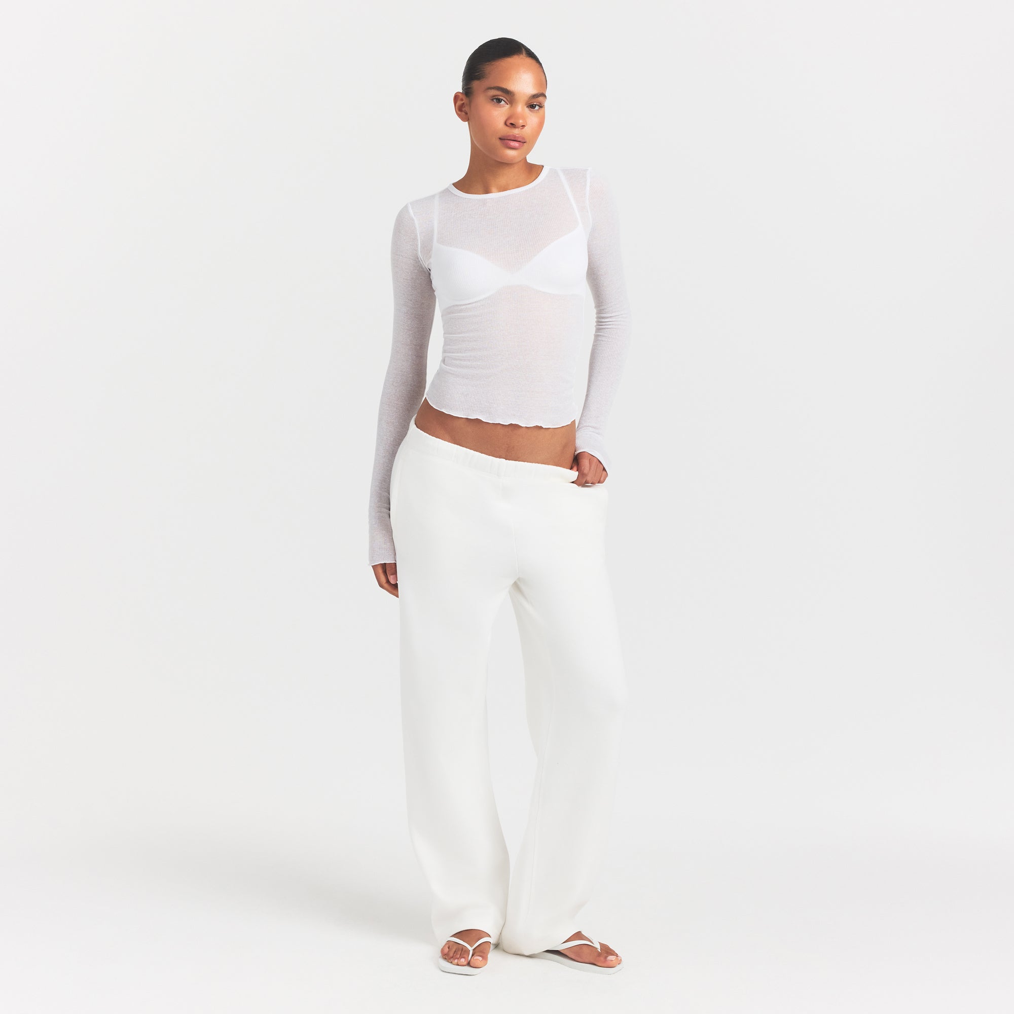 sheer rib long sleeve top sheer rib long sleeve top