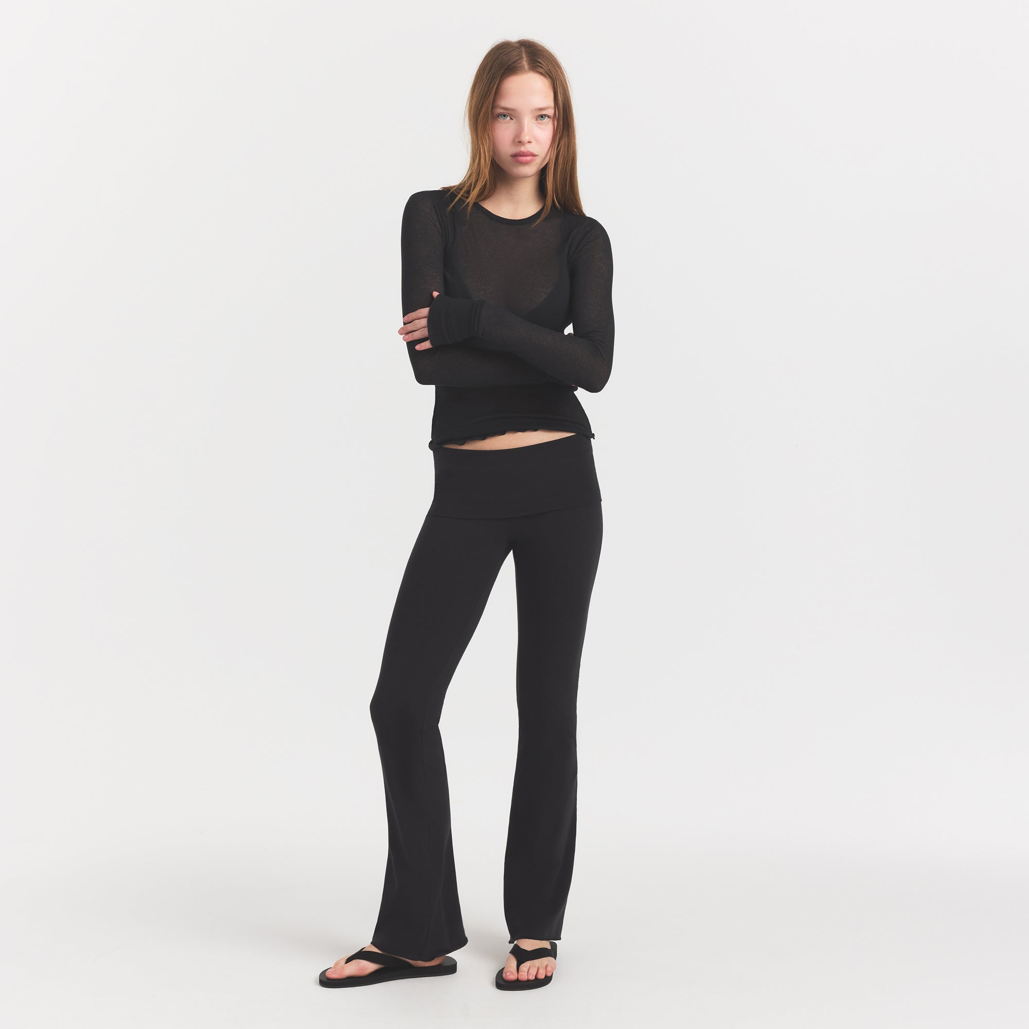 sheer rib long sleeve top sheer rib long sleeve top