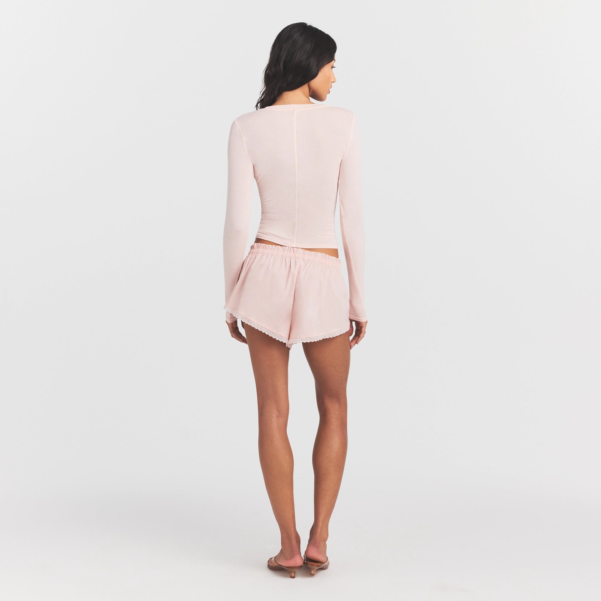 sheer modal crewneck henley sheer modal crewneck henley