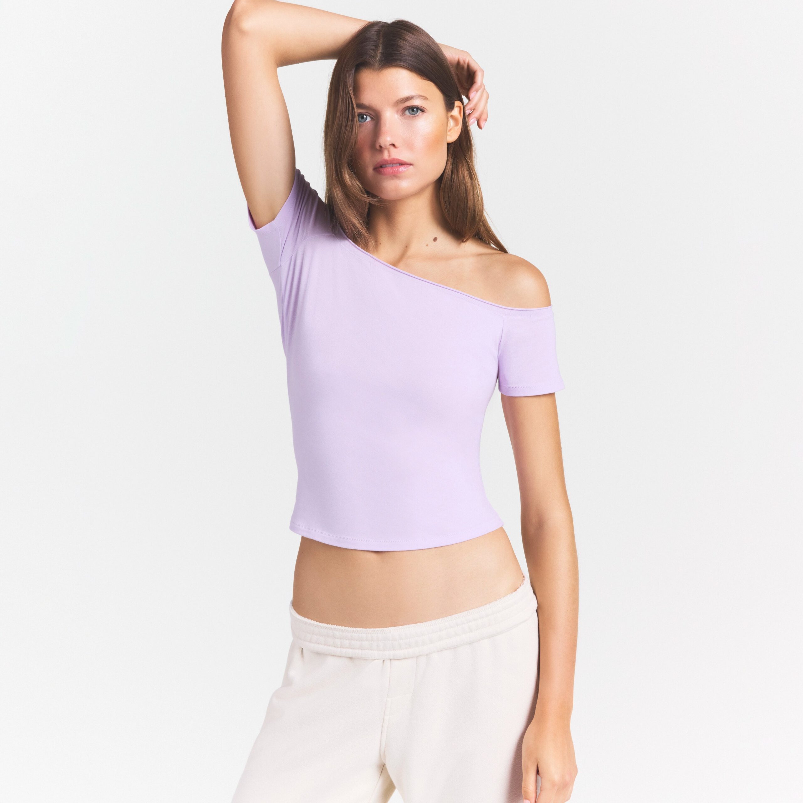 cotton jersey off the shoulder top cotton jersey off the shoulder top