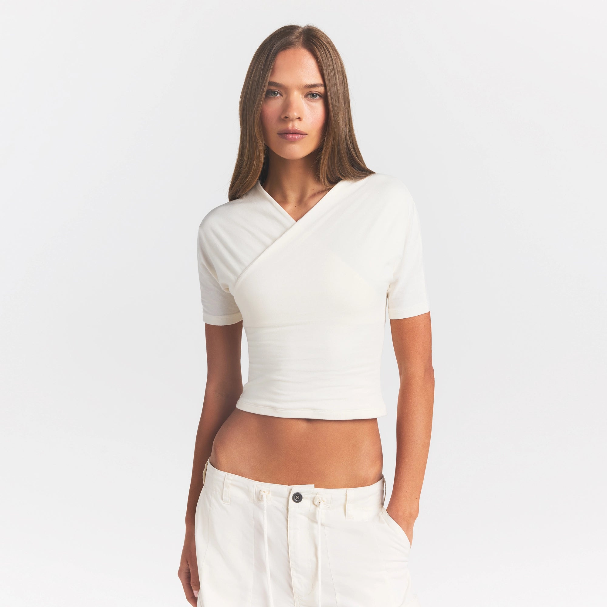cotton jersey wrap top cotton jersey wrap top