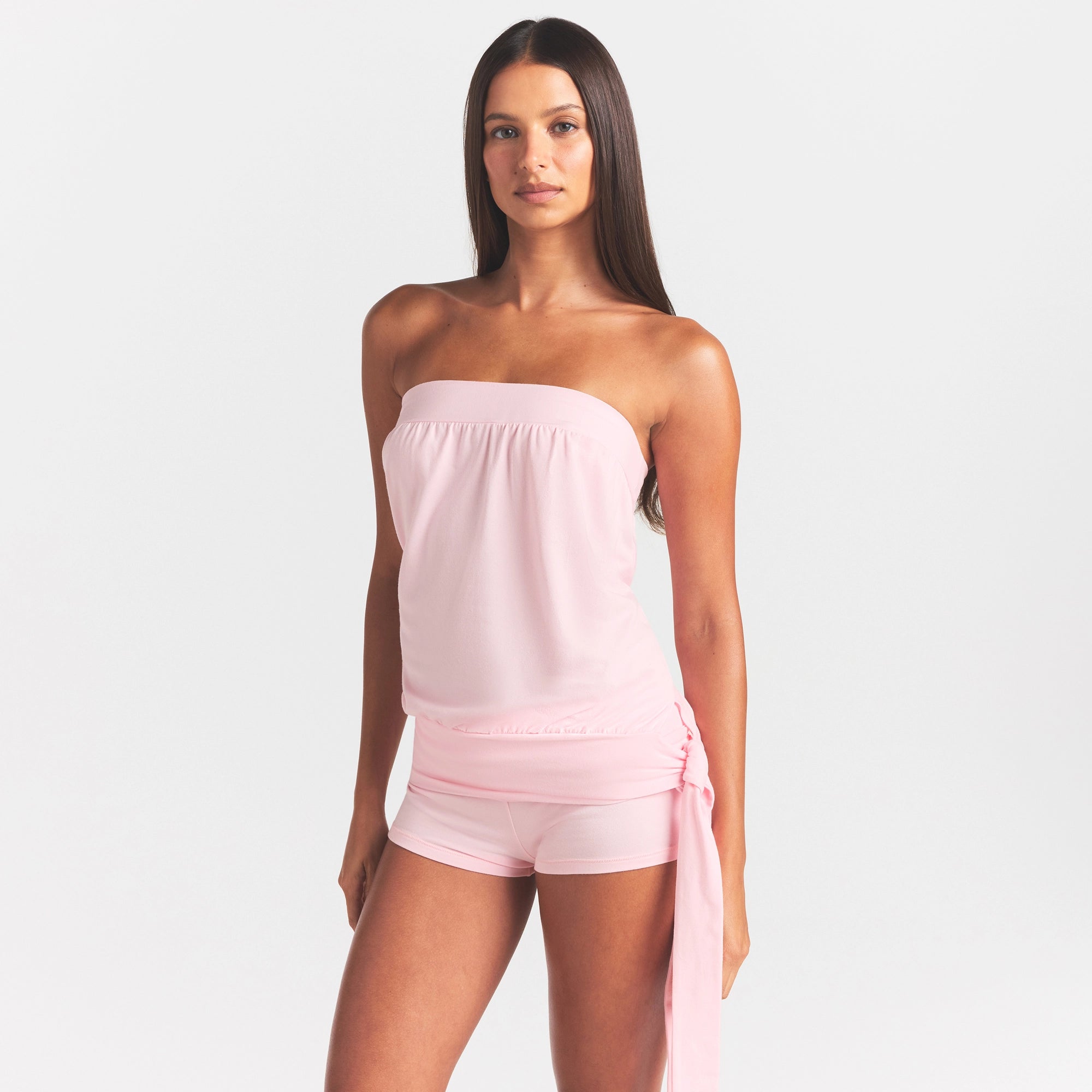 cotton jersey tie side tube top cotton jersey tie side tube top