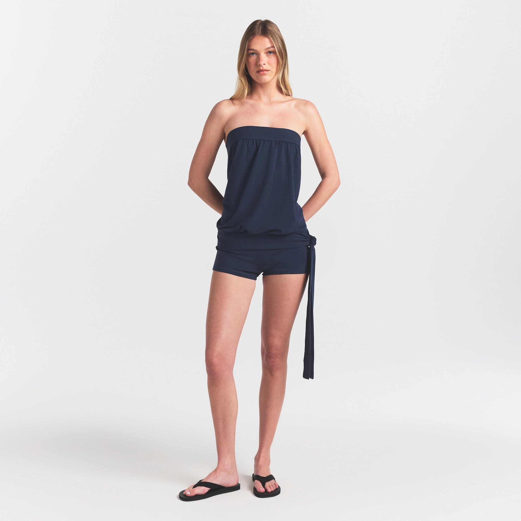 cotton jersey tie side tube top cotton jersey tie side tube top