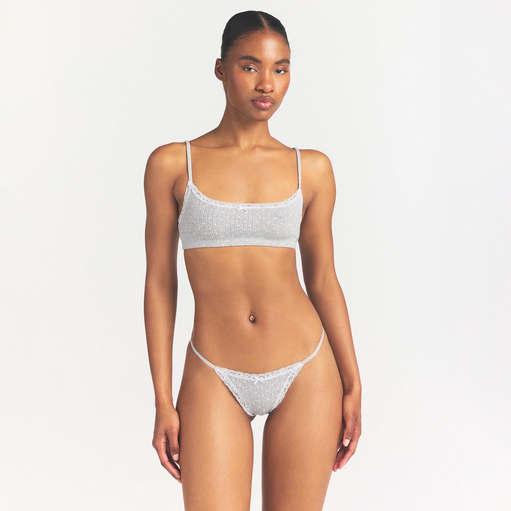 lightweight cotton pointelle lace string thong lightweight cotton pointelle lace string thong