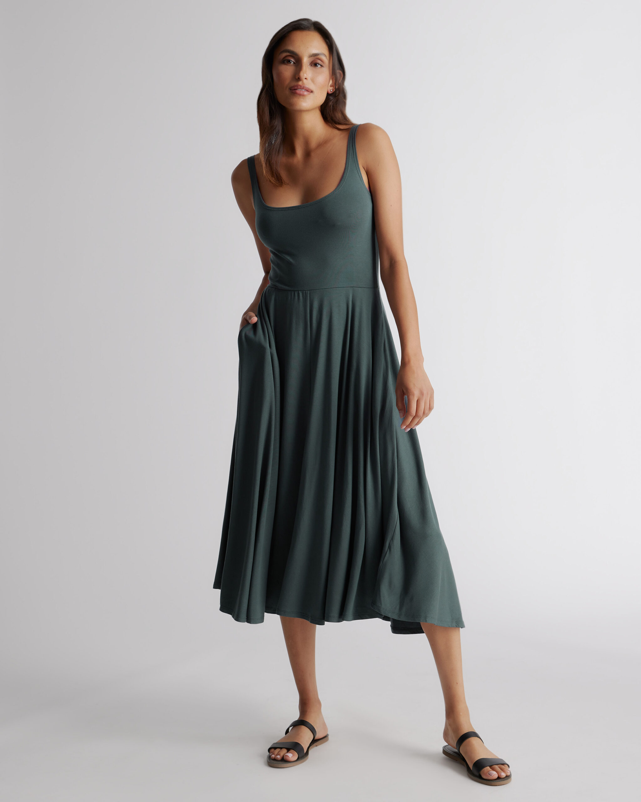 Расклешенное платье из джерси tencel Расклешенное платье из джерси tencel