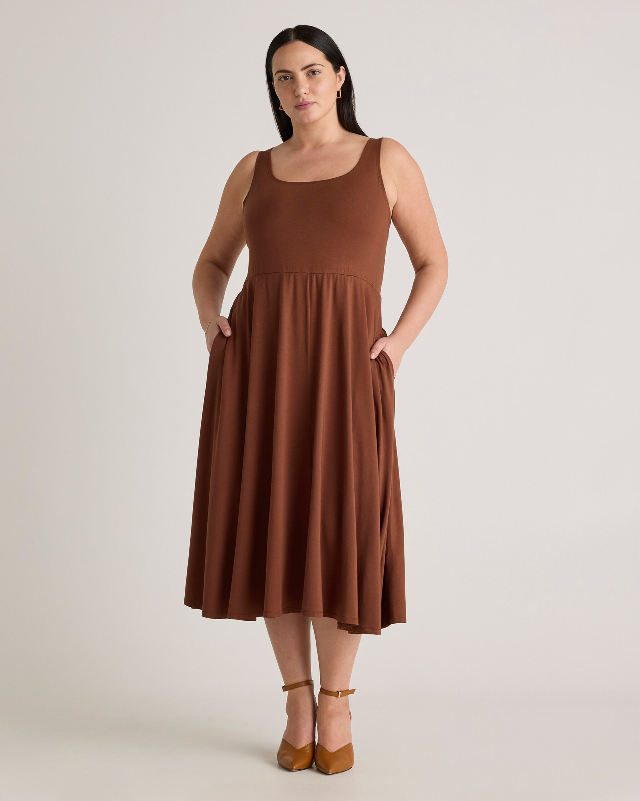 Расклешенное платье из джерси tencel Расклешенное платье из джерси tencel