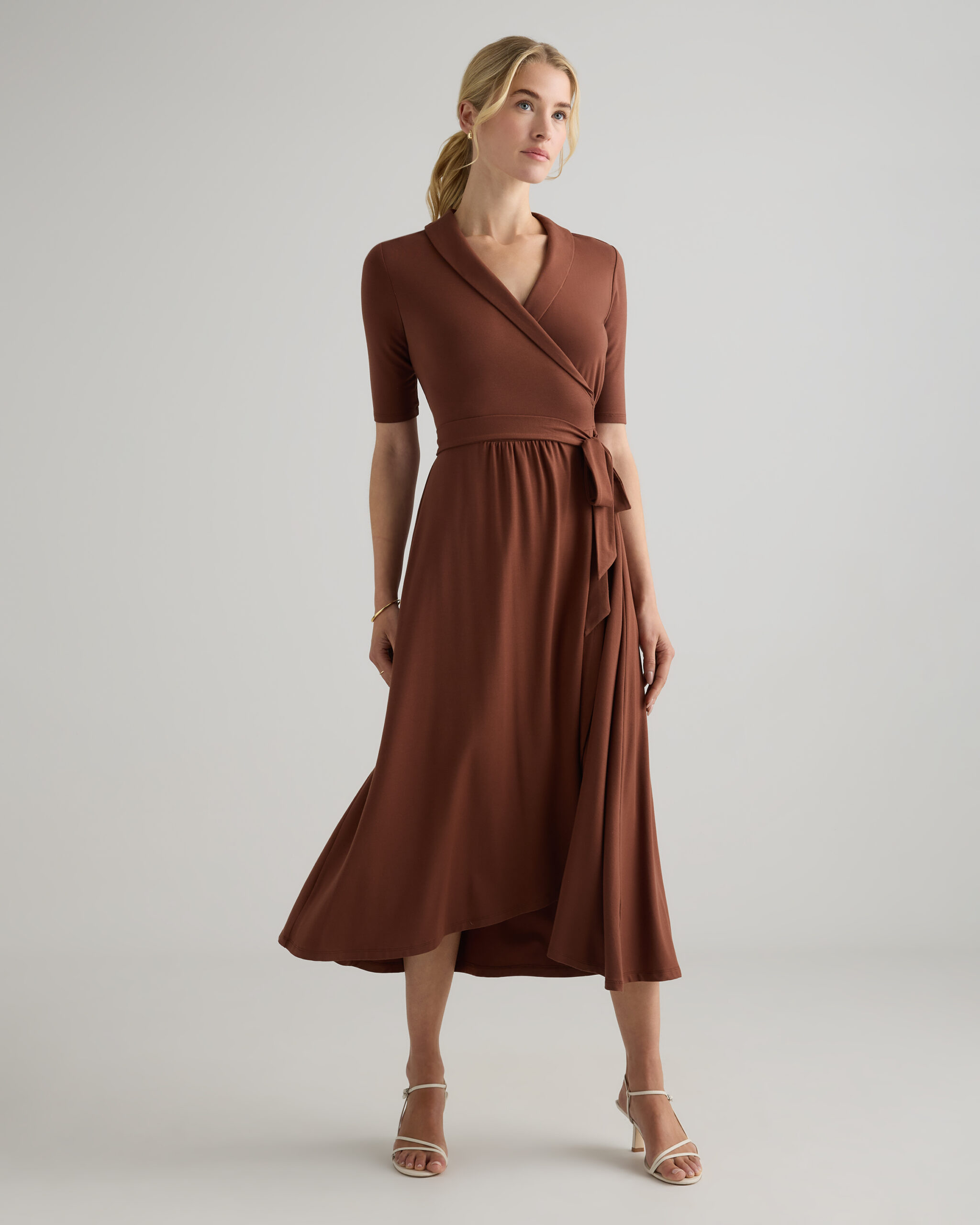 Платье миди из джерси tencel с запахом Платье миди из джерси tencel с запахом