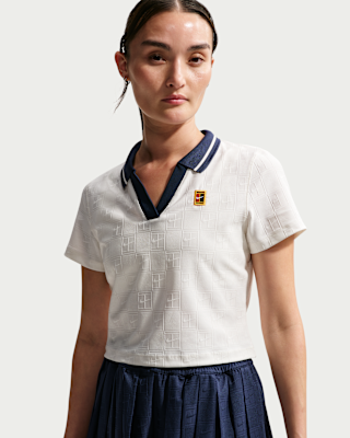 nikecourt court collection Женская укороченная теннисная футболка поло dri fit nikecourt court collection Женская укороченная теннисная футболка поло dri fit