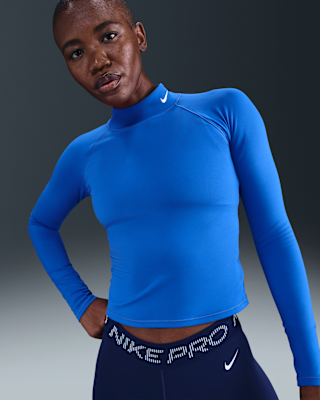 nike pro Женская футболка dri fit с длинными рукавами и воротником стойкой nike pro Женская футболка dri fit с длинными рукавами и воротником стойкой