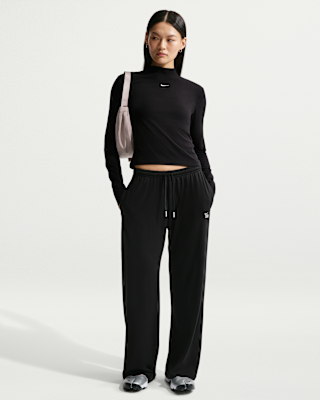 nike sportswear chill knit Женские легкие брюки с открытым подолом со средней посадкой nike sportswear chill knit Женские легкие брюки с открытым подолом со средней посадкой