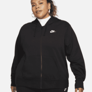 nike sportswear club fleece Женская толстовка с молнией во всю длину (большие размеры)