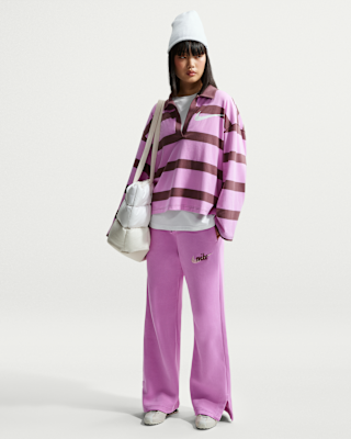 nike sportswear phoenix fleece Женские широкие брюки с высокой талией и логотипом nike sportswear phoenix fleece Женские широкие брюки с высокой талией и логотипом