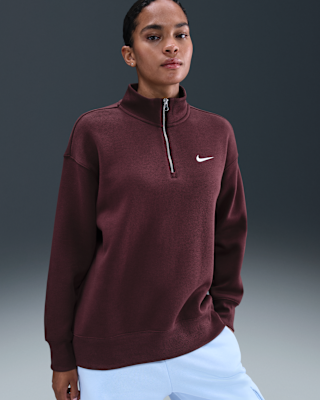 nike sportswear phoenix fleece Женский длинный свитшот оверсайз с молнией 1/4 nike sportswear phoenix fleece Женский длинный свитшот оверсайз с молнией 1/4