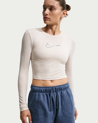 nike sportswear Женская узкая футболка с длинным рукавом nike sportswear Женская узкая футболка с длинным рукавом