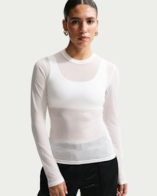 nike sportswear Женский облегающий прозрачный топ с длинными рукавами nike sportswear Женский облегающий прозрачный топ с длинными рукавами
