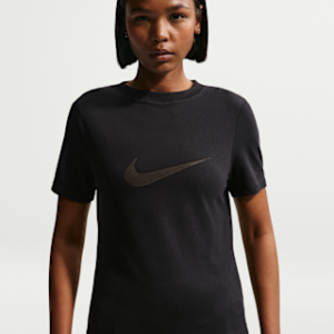 nike sportswear Женский узкий топ с короткими рукавами и логотипом burnout
