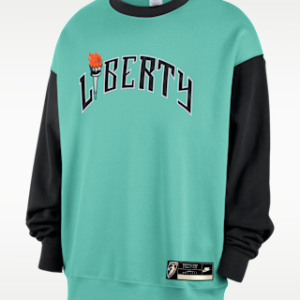 new york liberty court origins Женская флисовая толстовка с круглым вырезом nike wnba