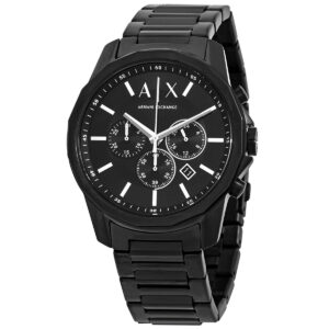 armani exchange banks chronograph quartz black dial men's watch ax1722