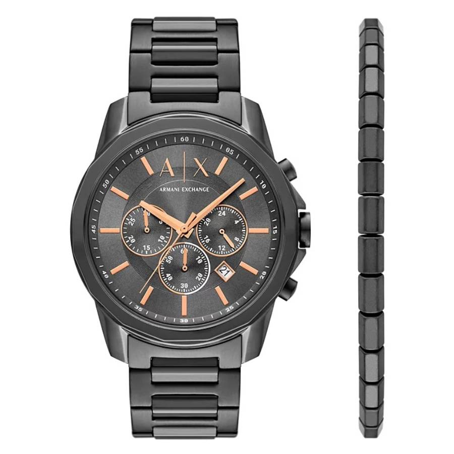 armani exchange chronograph quartz men's watch and bracelet gift set ax7170set armani exchange chronograph quartz men's watch and bracelet gift set ax7170set