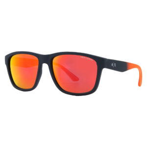 armani exchange dark violet mirror red square men's sunglasses ax4135s 81816q 59