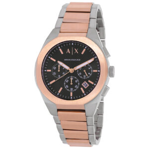 armani exchange rafael chronograph quartz black dial men's watch ax4181