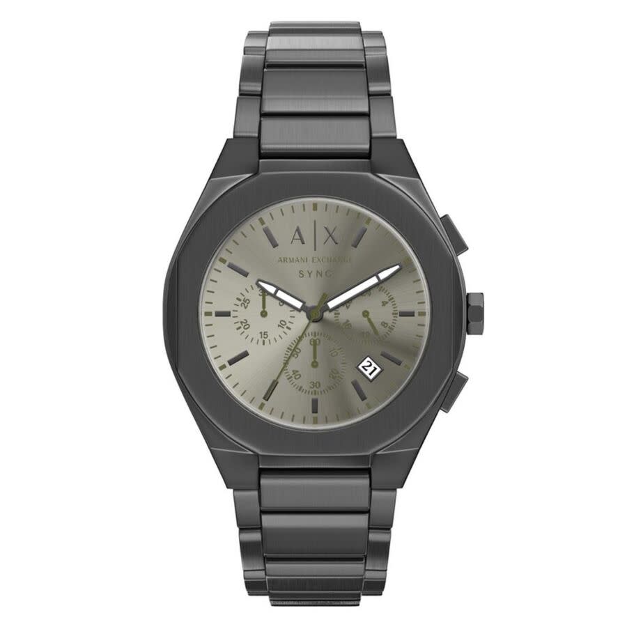 armani exchange sync chronograph gray dial quartz men's watch ax4296 armani exchange sync chronograph gray dial quartz men's watch ax4296
