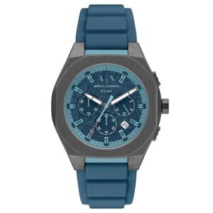 armani exchange sync chronograph quartz blue dial men's watch ax4291