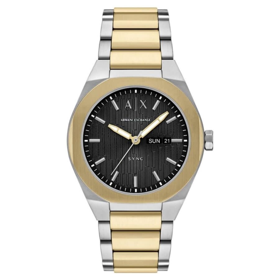 armani exchange sync quartz black dial men's watch ax4298 armani exchange sync quartz black dial men's watch ax4298