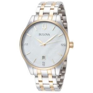 bulova classic quartz white dial ladies watch 98p201