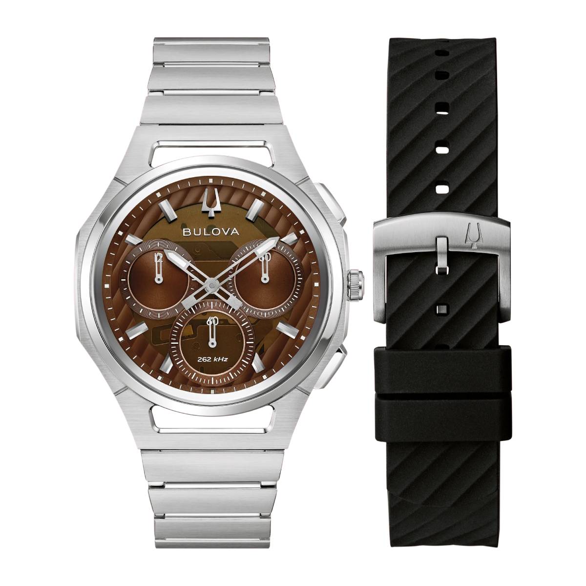 bulova curv chronograph quartz brown dial men's watch 96k117 bulova curv chronograph quartz brown dial men's watch 96k117