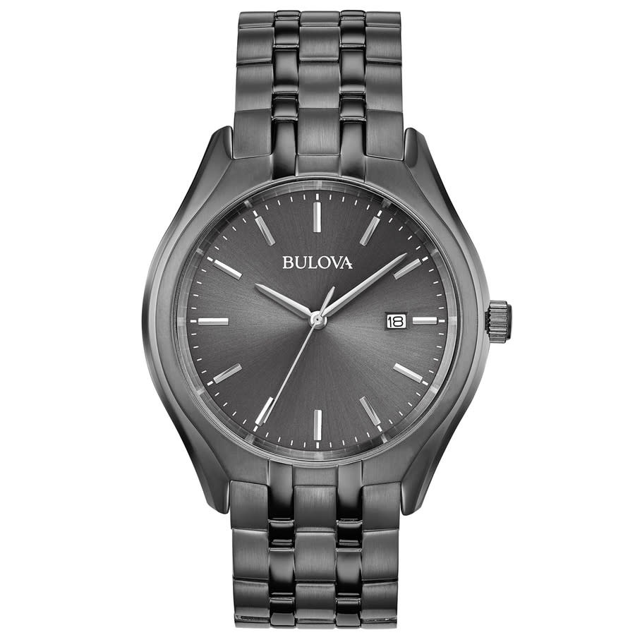 bulova ion plated quartz grey dial men's watch 98b288 bulova ion plated quartz grey dial men's watch 98b288