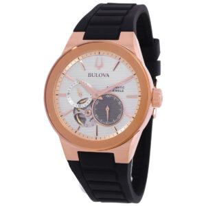 bulova latin grammy chronograph automatic silver dial men's watch 97a186