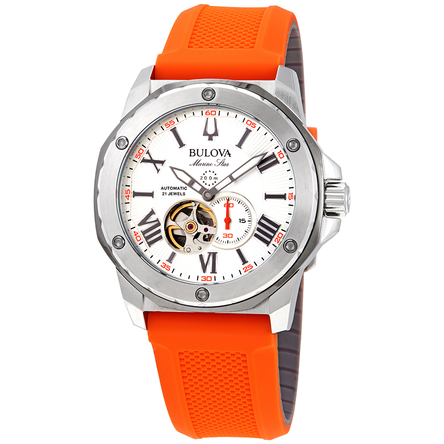 bulova marine star automatic silver dial men's watch 98a226 bulova marine star automatic silver dial men's watch 98a226