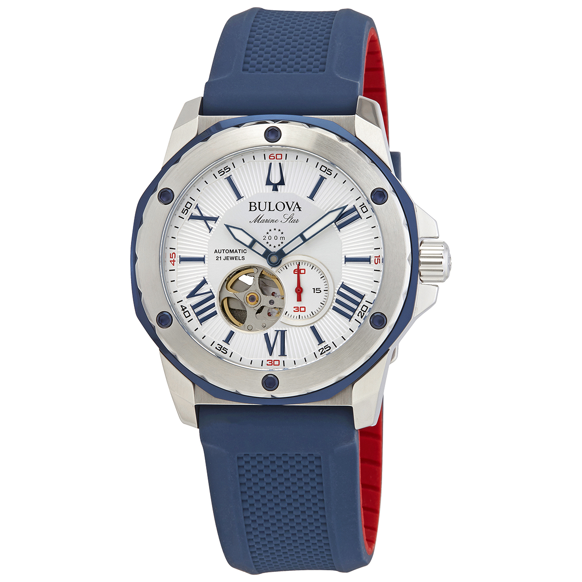 bulova marine star automatic silver white dial men's watch 98a225 bulova marine star automatic silver white dial men's watch 98a225