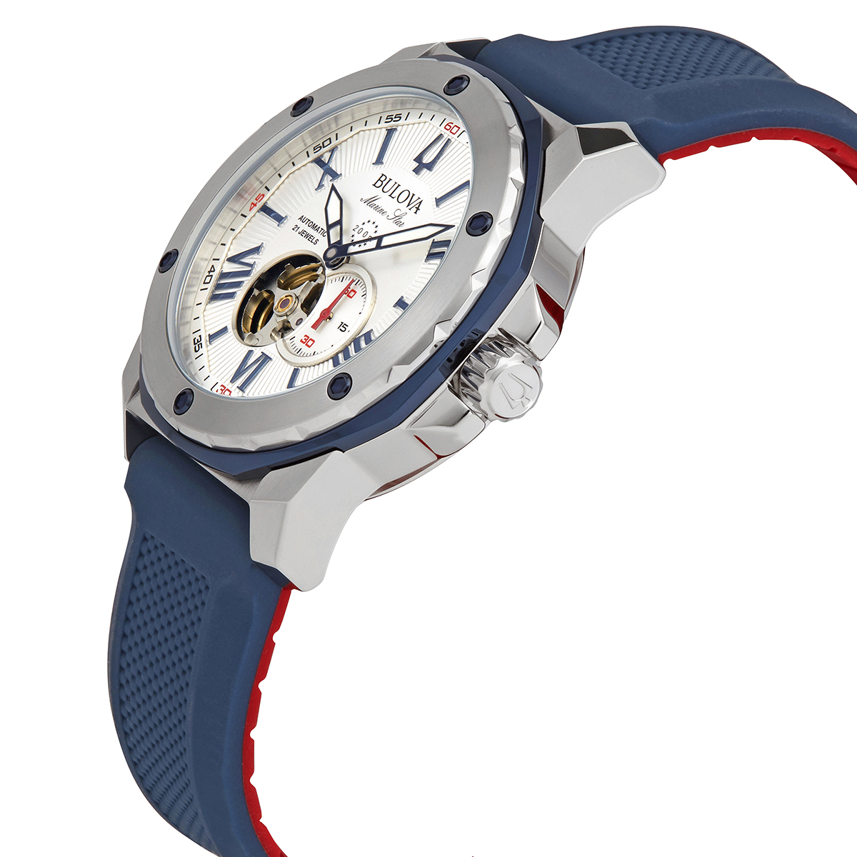 bulova marine star automatic silver white dial men's watch 98a225 bulova marine star automatic silver white dial men's watch 98a225
