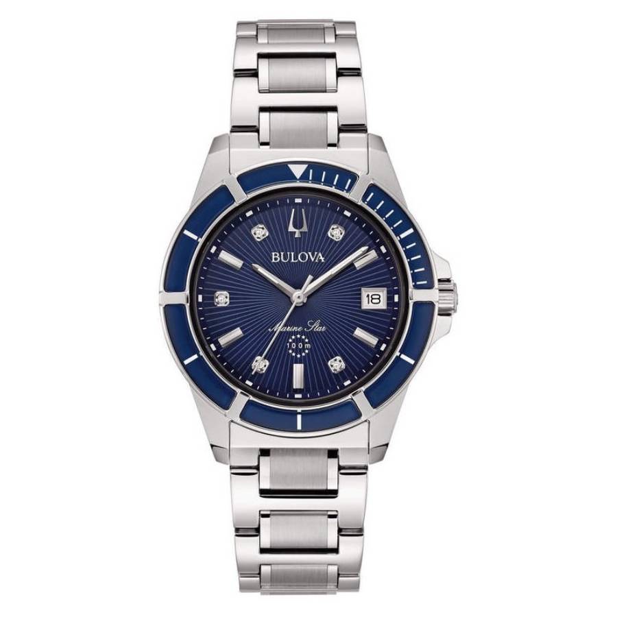 bulova marine star quartz blue dial ladies watch 96p237 bulova marine star quartz blue dial ladies watch 96p237