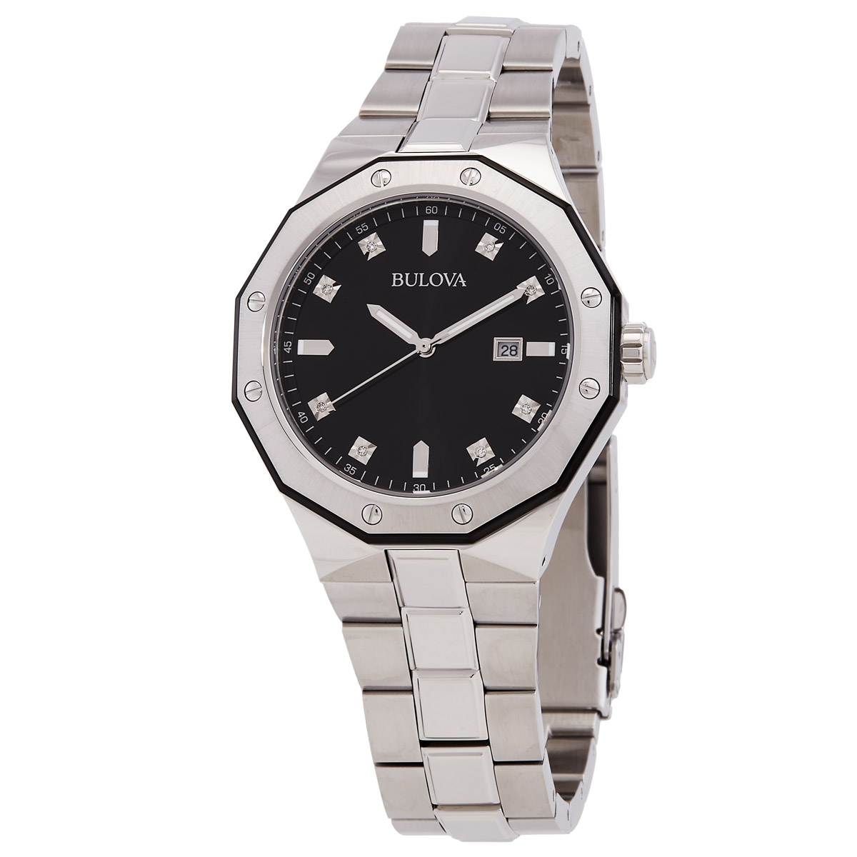 bulova men's marine star diamond accented stainless steel bracelet watch 98d103 bulova men's marine star diamond accented stainless steel bracelet watch 98d103