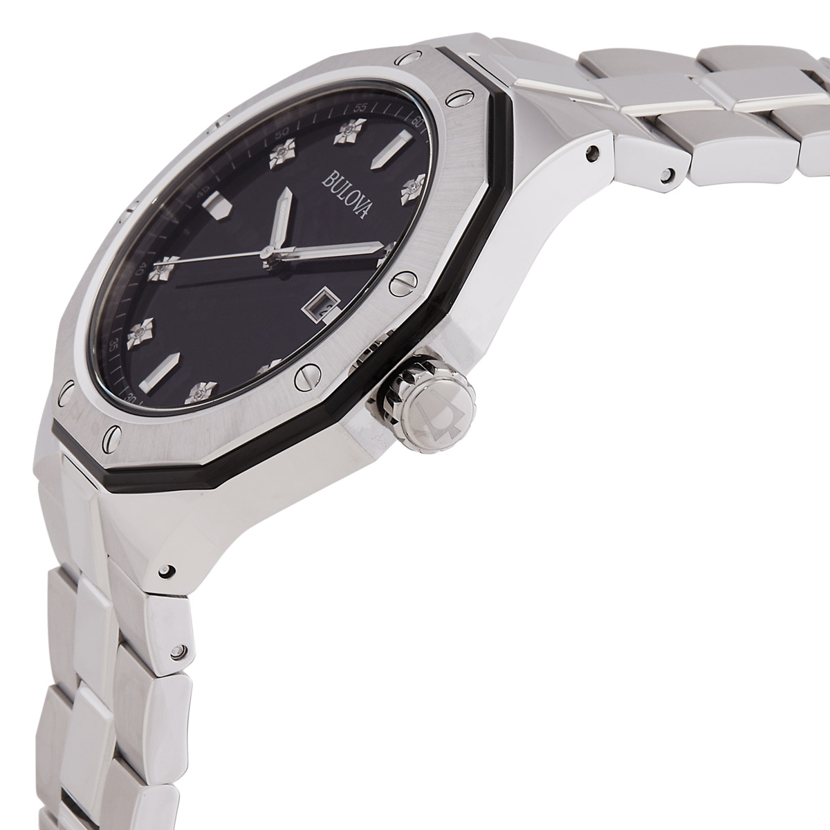 bulova men's marine star diamond accented stainless steel bracelet watch 98d103 bulova men's marine star diamond accented stainless steel bracelet watch 98d103
