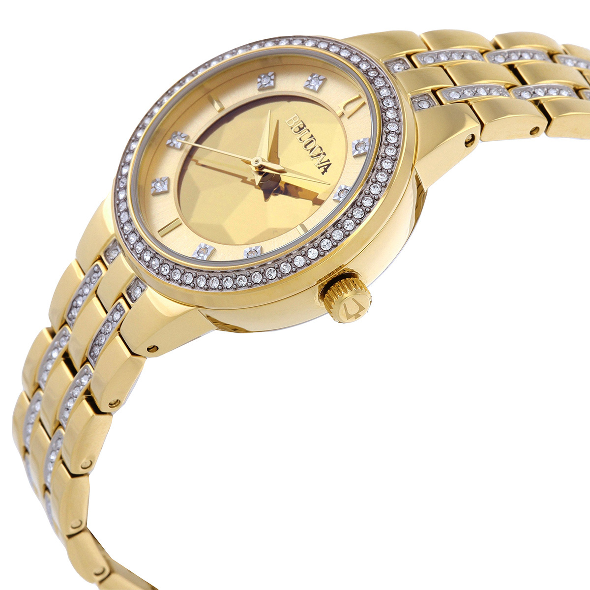 bulova phantom quartz crystal champagne dial ladies watch 97l176 bulova phantom quartz crystal champagne dial ladies watch 97l176