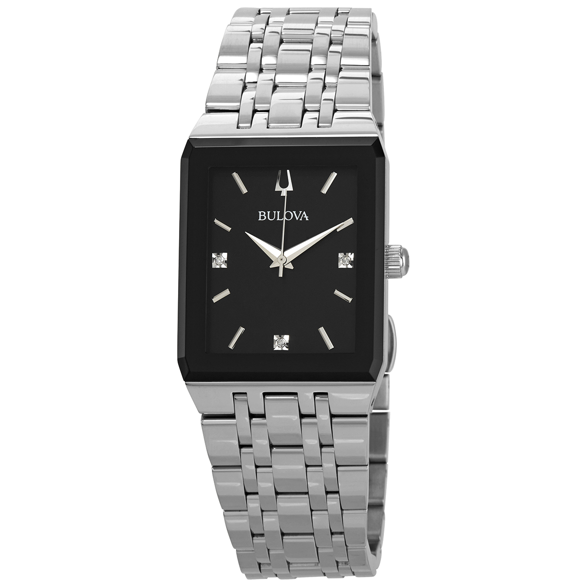 bulova quadra quartz diamond black dial men's watch 96d145 bulova quadra quartz diamond black dial men's watch 96d145