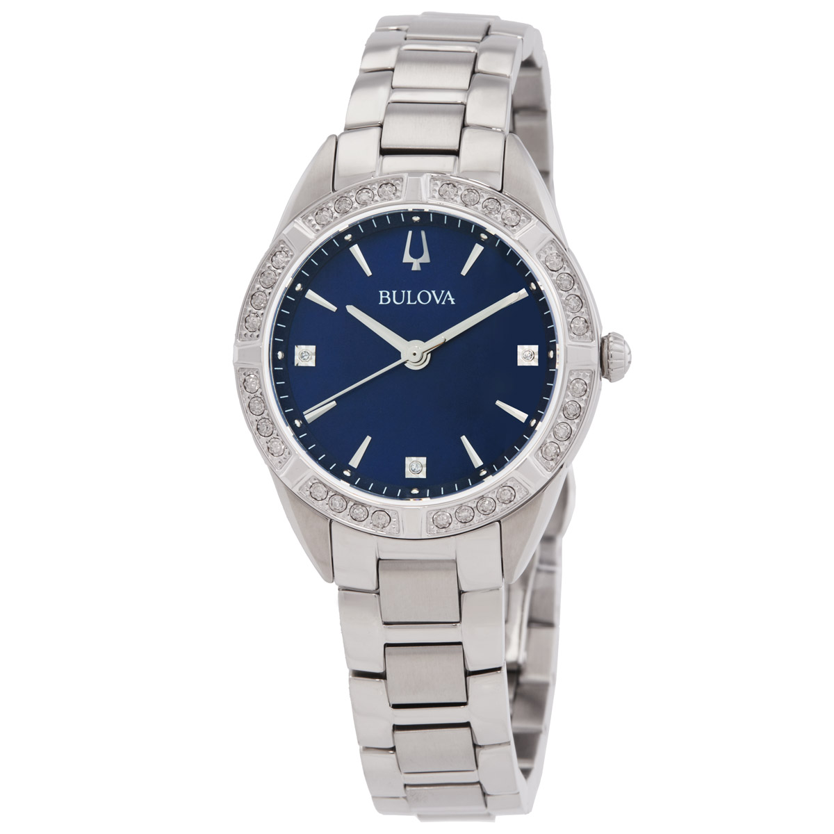 bulova quartz crystal blue dial ladies watch 96r243 bulova quartz crystal blue dial ladies watch 96r243