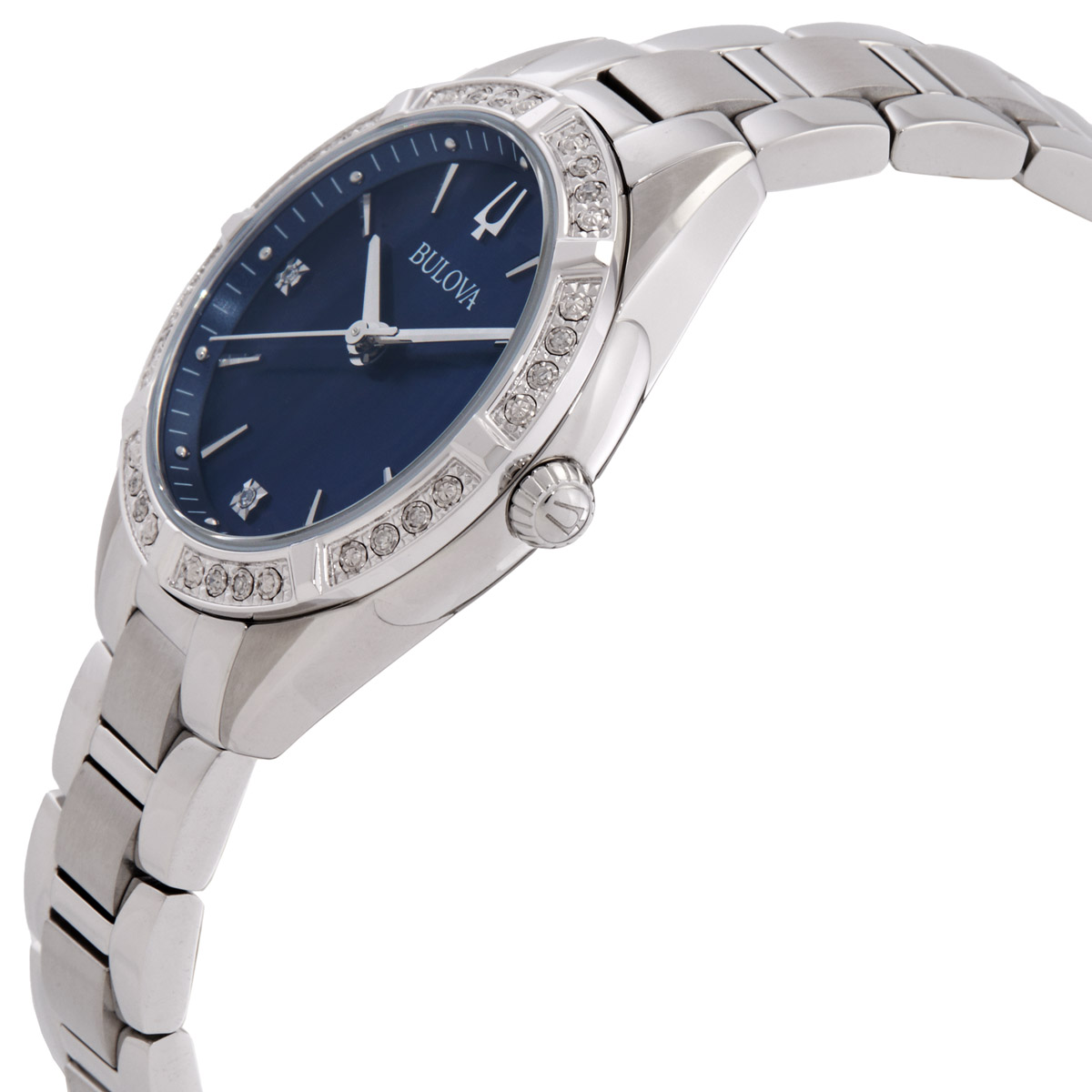 bulova quartz crystal blue dial ladies watch 96r243 bulova quartz crystal blue dial ladies watch 96r243