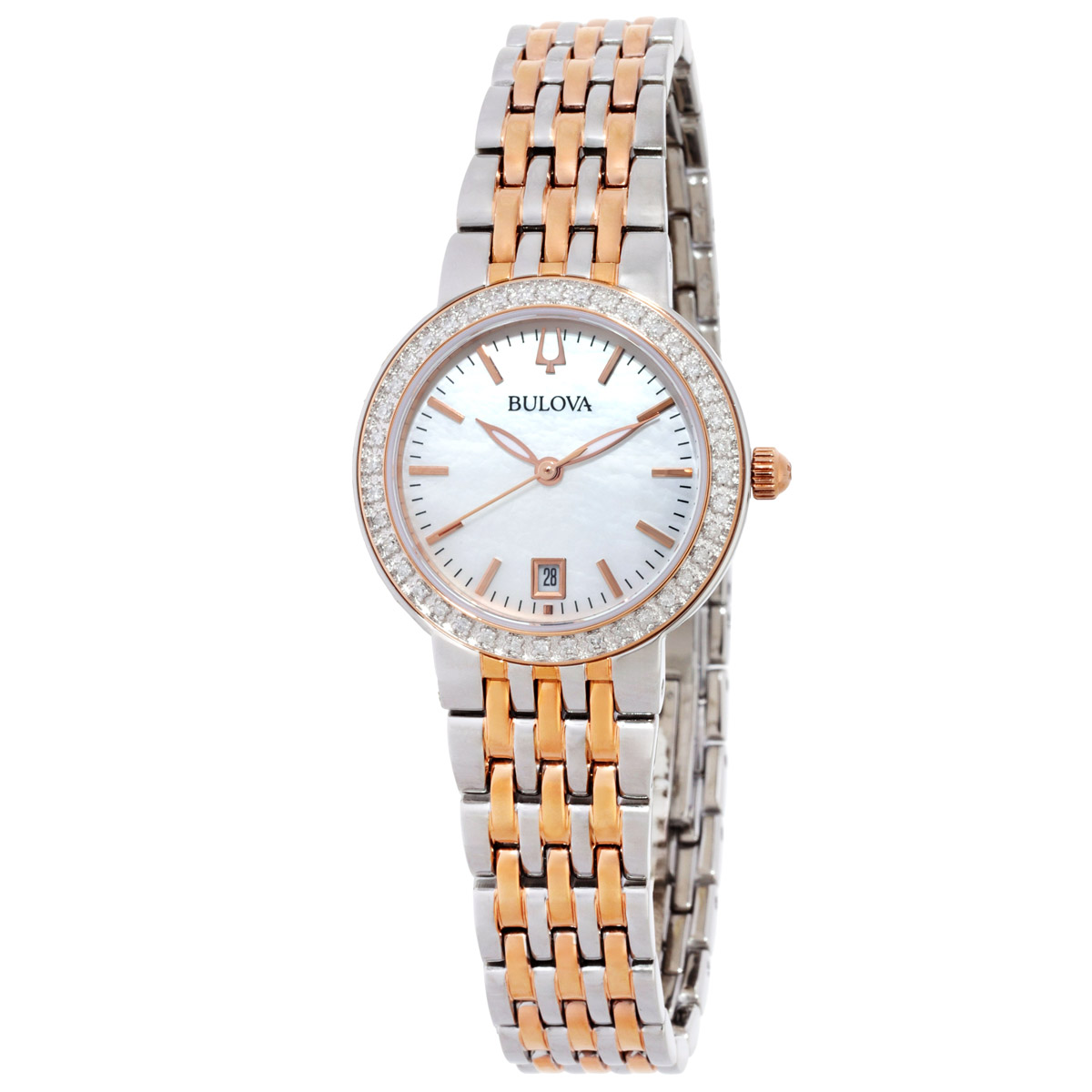 bulova quartz crystal white mother of pearl dial ladies watch 98r280 bulova quartz crystal white mother of pearl dial ladies watch 98r280